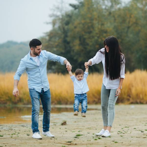 couple with their children