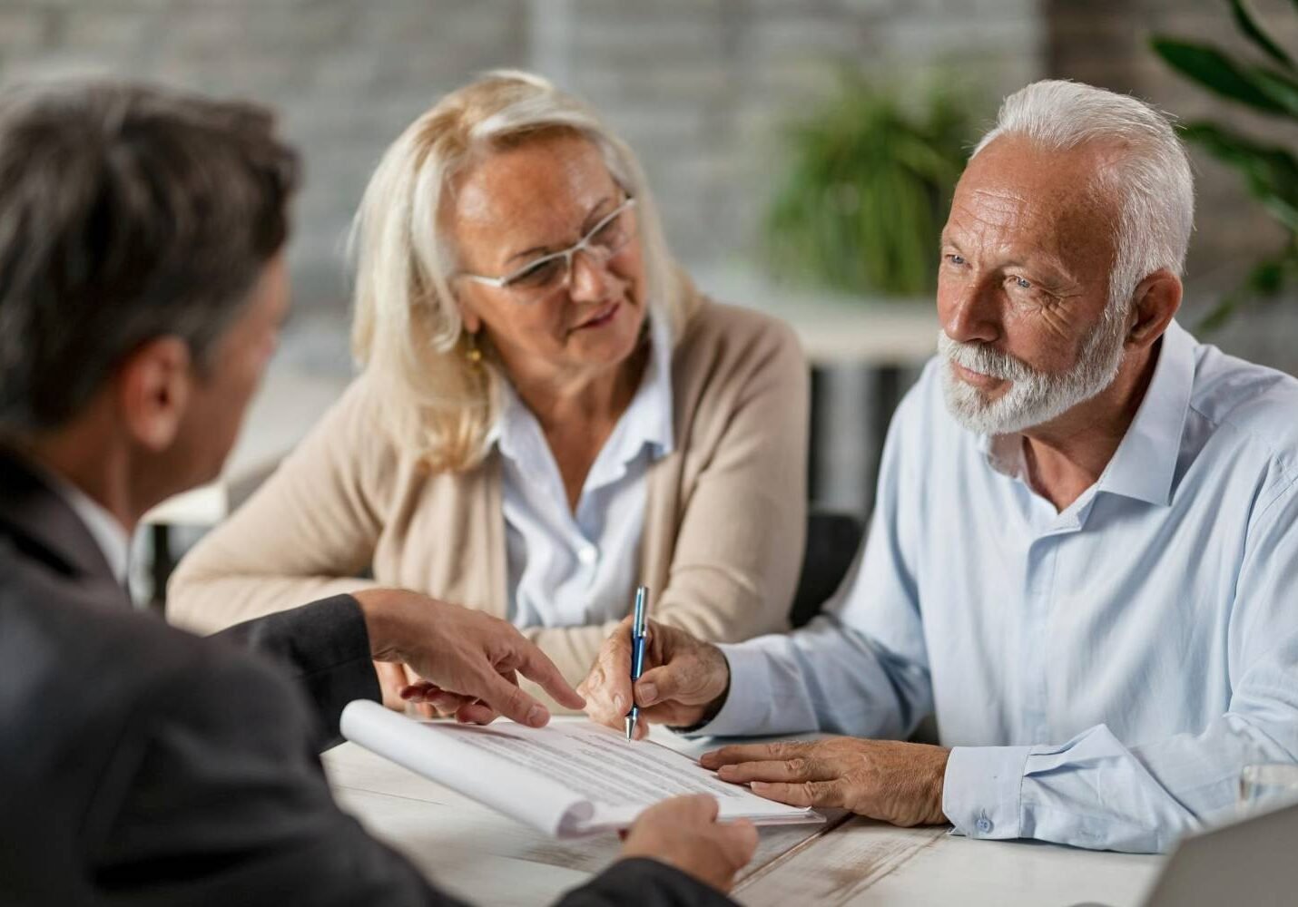 ture couple having a meeting lawyer